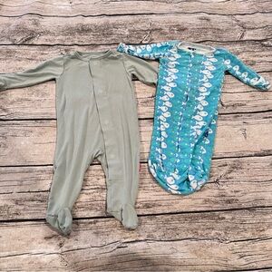 Magnetic Me Modal Footie & Kickee Pants Fish Print Bamboo Gown Both Size 0-3